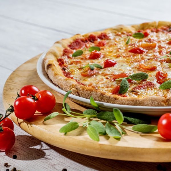 Pizza: Stone-baked with a crisp, golden crust and loaded with fresh ingredients.